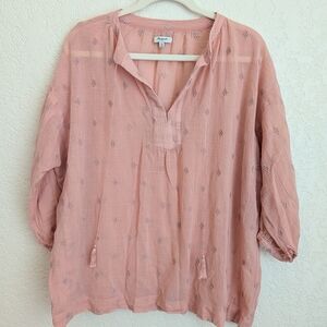 Madewell Light Pink Diamond Pattern Tunic